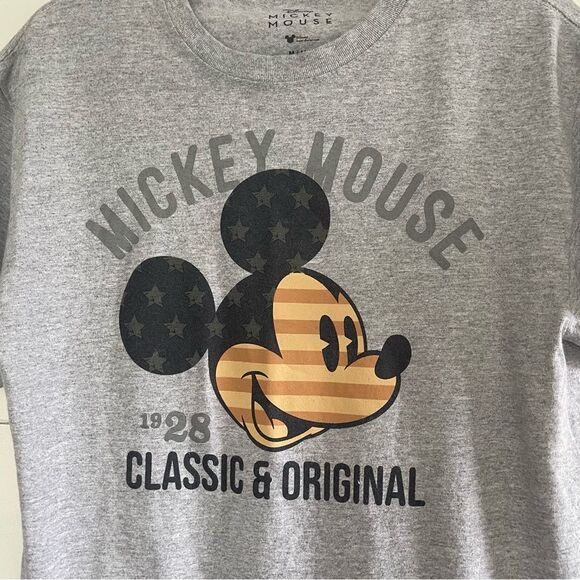 Disney Adult Medium Grey Mickey Mouse Classic & Original Grey Tee Shirt - Picture 5 of 5